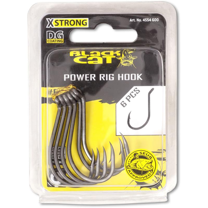 Black Cat #7/0 Power Rig Haken DG coating 6St&uuml;ck