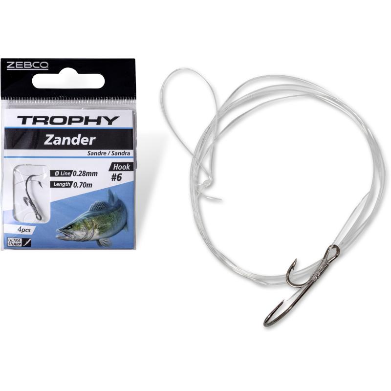 Produktbild Zebco #6 Trophy Zander Vorfachhaken silber Vorfach: 70cm