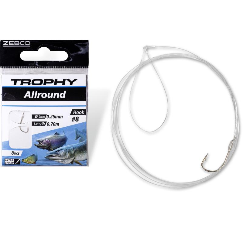 Zebco #4 Trophy Allround Vorfachhaken silber Vorfach: 70cm