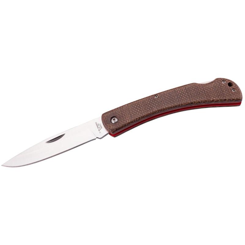 Herbertz Taschenmesser, Stahl Aisi 420, Leinenmicarta Braun Klinge 10cm