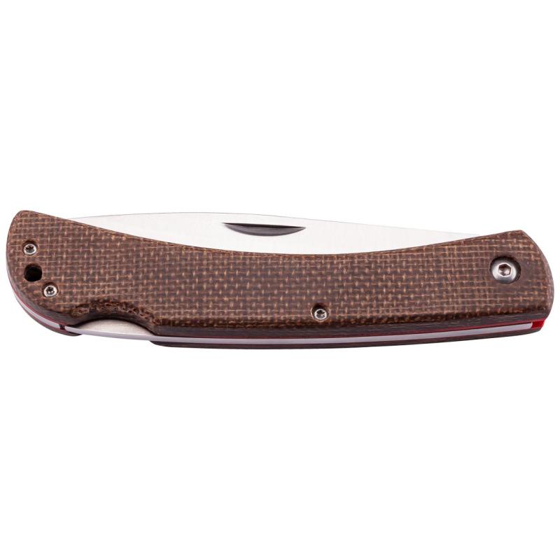 Herbertz Taschenmesser, Stahl Aisi 420, Leinenmicarta Braun Klinge 10cm