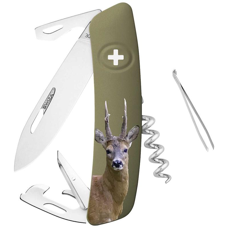 Swiza Taschenmesser D05 Rehbockmotiv Klingenl&auml;nge 7,5cm