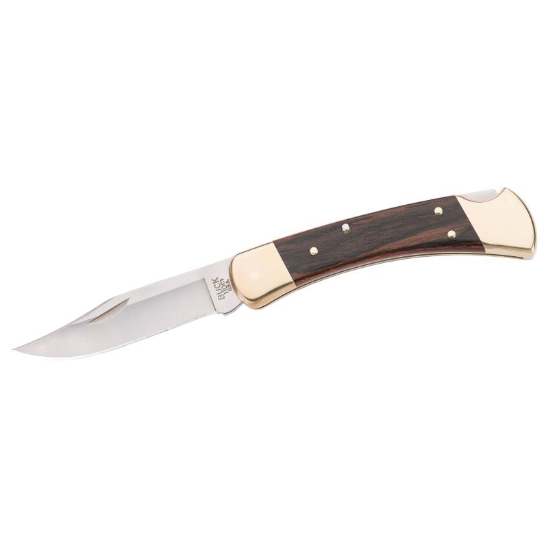 Buck 110 Folding Hunter Taschenmesser, 420Hc Stahl, Rostfrei, Holz Messing Leder-Etui