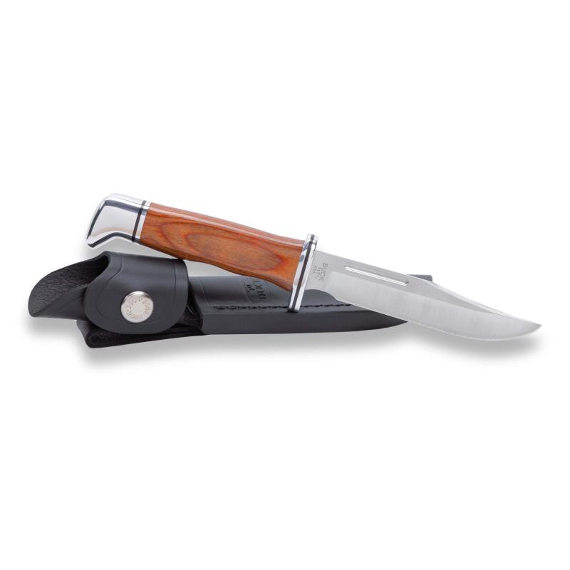 Buck 117 Brahma Jagdmesser, 420Hc Stahl, Rostfrei, Dymalux Cocobolo, Schw. Lederscheide G&uuml;rtelschl.