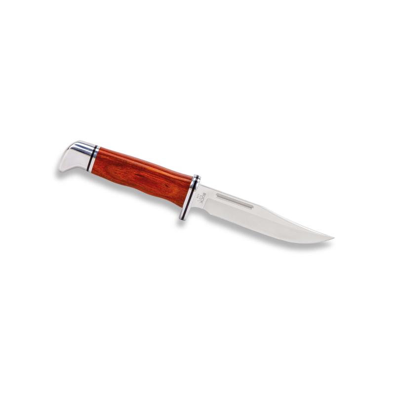 Buck 117 Brahma Jagdmesser, 420Hc Stahl, Rostfrei, Dymalux Cocobolo, Schw. Lederscheide G&uuml;rtelschl.