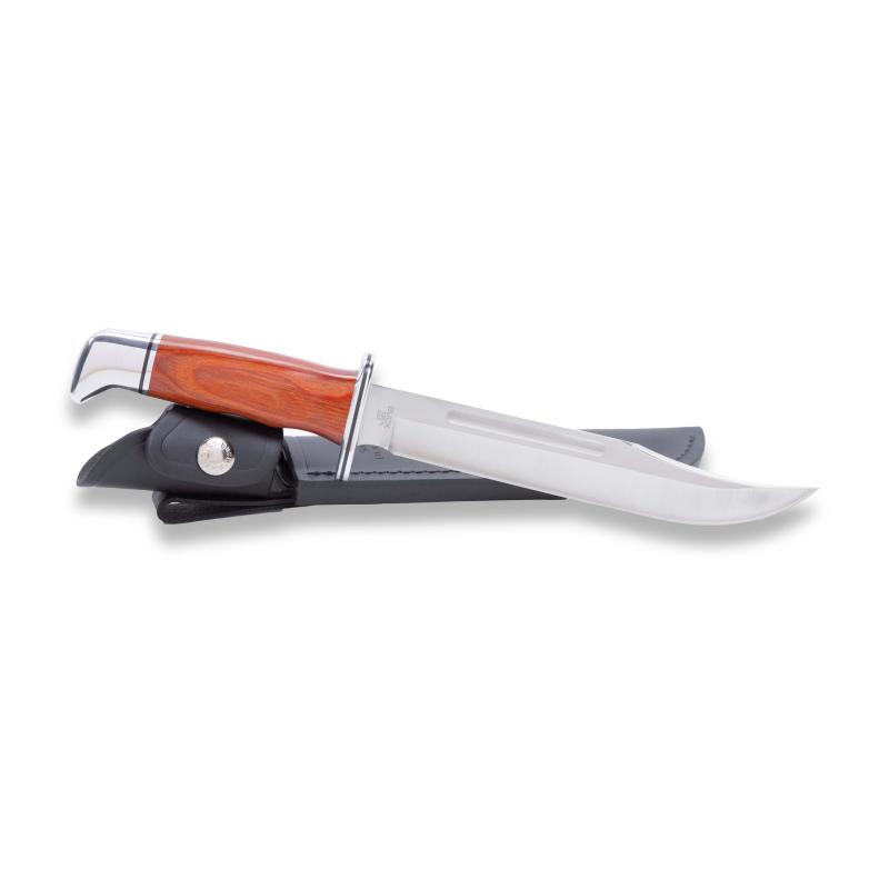 Buck 120 General Jagdmesser, 420Hc Stahl Rostfrei Dymalux Cocobolo Aluminiumbeschl. Schw. Ledersch.
