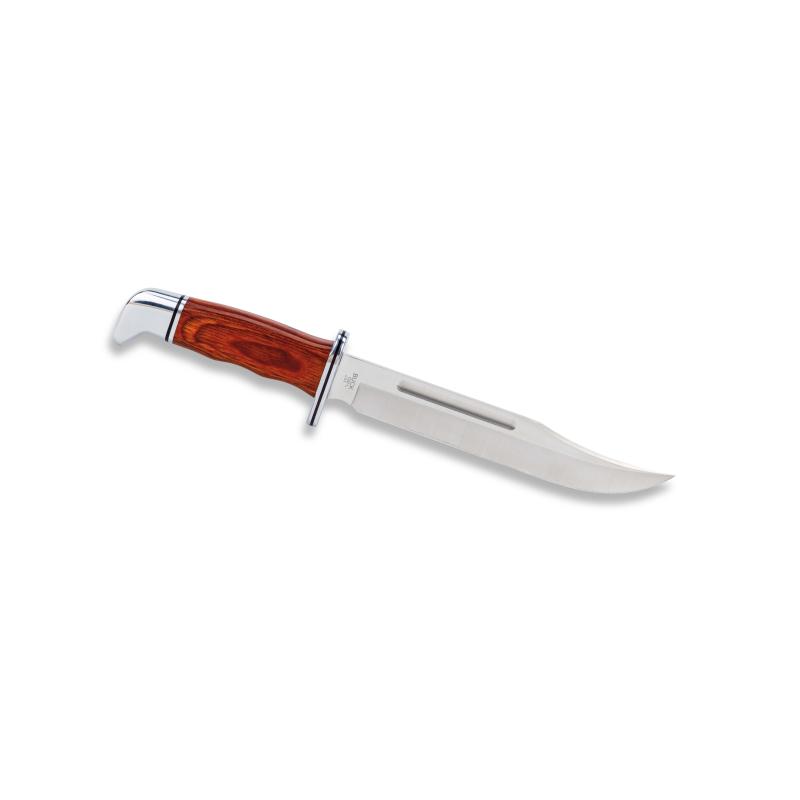 Buck 120 General Jagdmesser, 420Hc Stahl Rostfrei Dymalux Cocobolo Aluminiumbeschl. Schw. Ledersch.