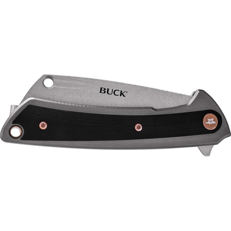 Buck 263 Hiline Taschenmesser, D2 Stahl, Rostfrei Frame Lock Elox. Aluminiumgr. G10-Einlagen
