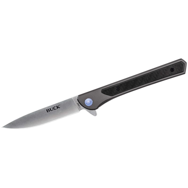 Buck 264 Cavalier Taschenmesser 7Cr17Mov-Stahl Rostfrei Frame Lock Elox. Aluminiumg. Carbon Einlagen