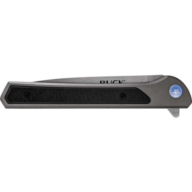 Buck 264 Cavalier Taschenmesser 7Cr17Mov-Stahl Rostfrei Frame Lock Elox. Aluminiumg. Carbon Einlagen
