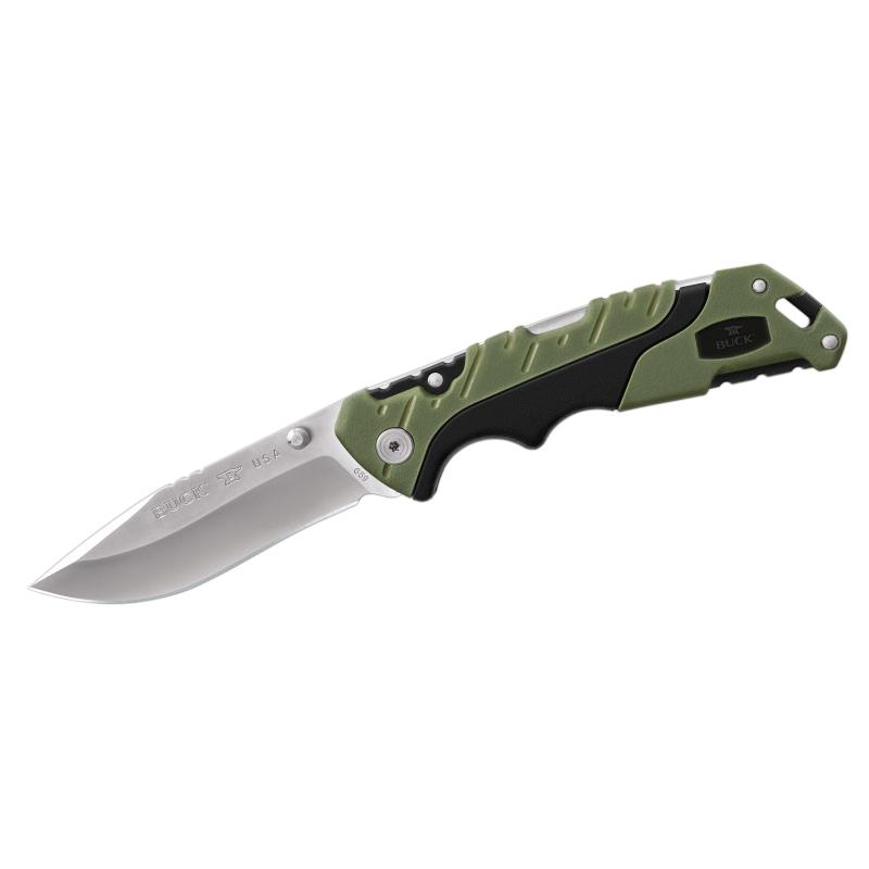 Buck 659 Pursuit Jagdmesser, 420Hc Stahl Rostfrei Daumenpins Back-Lock Versaflex-Griff, Etui