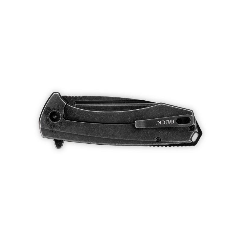 Buck 713 Ruckus Taschenmesser Schwarz/Gr&uuml;n D2 Stahl Rostfrei Frame Lock Alu Deep Carry Taschenclip