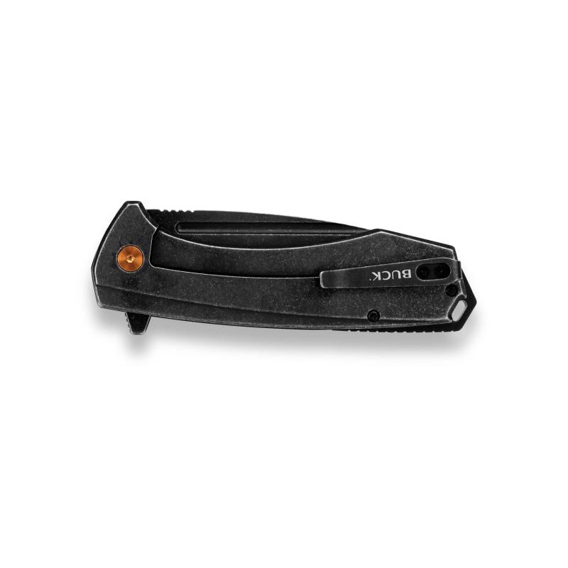 Buck 713 Ruckus Taschenmesser Schwarz/Kupfer D2 Stahl Rostfrei Frame Lock Alu Deep Carry Taschenclip