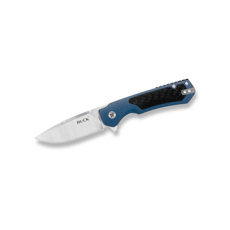 Buck 714 Stinger Taschenmesser Blau D2 Stahl Rostfrei Frame Lock Alu Carbon Deep Carry Taschenclip