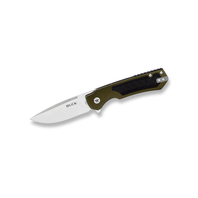 Buck 714 Stinger Taschenmesser, Gr&uuml;n D2 Stahl Rostfrei Frame Lock Alu Deep Carry Taschenclip