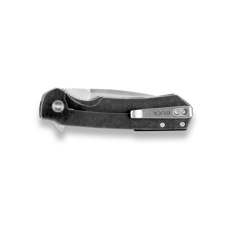 Buck 714 Stinger Taschenmesser Schwarz D2 Stahl Rostfrei Frame Lock Alu Deep Carry Taschenclip