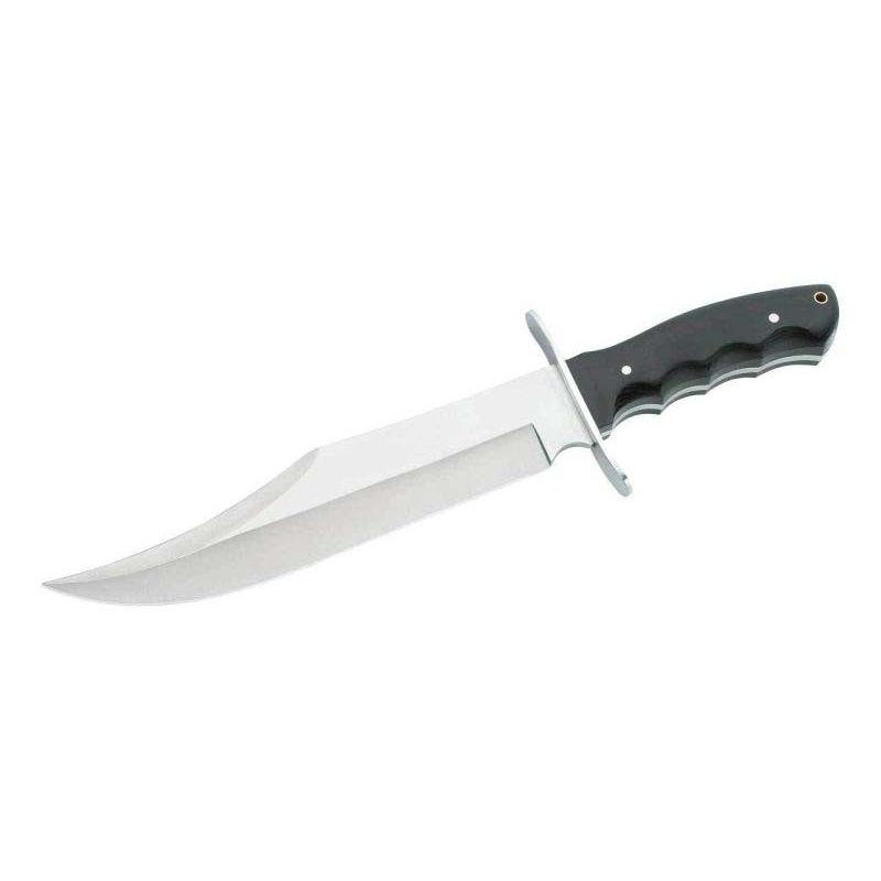 Cjh Bowie-Messer, Aisi 420 Stahl, Rostfrei, Klinge 25 Cm, Pakkaholz-Griff, Lederscheide
