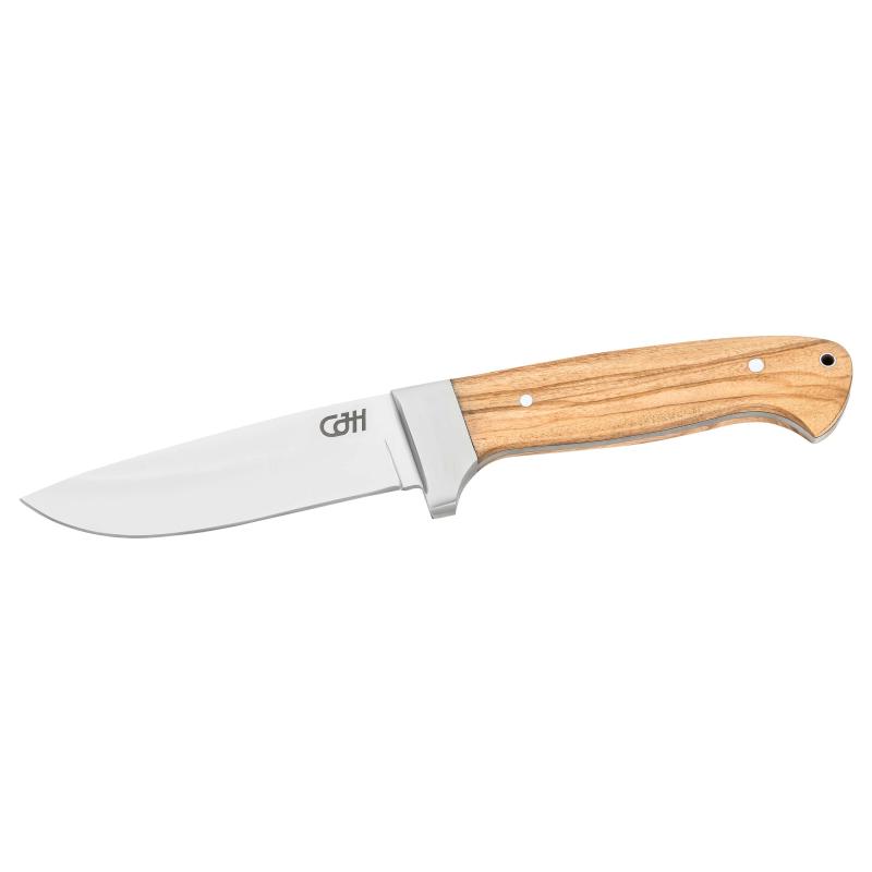 Produktbild Cjh G&uuml;rtelmesser, Aisi 420 Stahl, Rostfrei, Olivenholz-Griff, Lederscheide