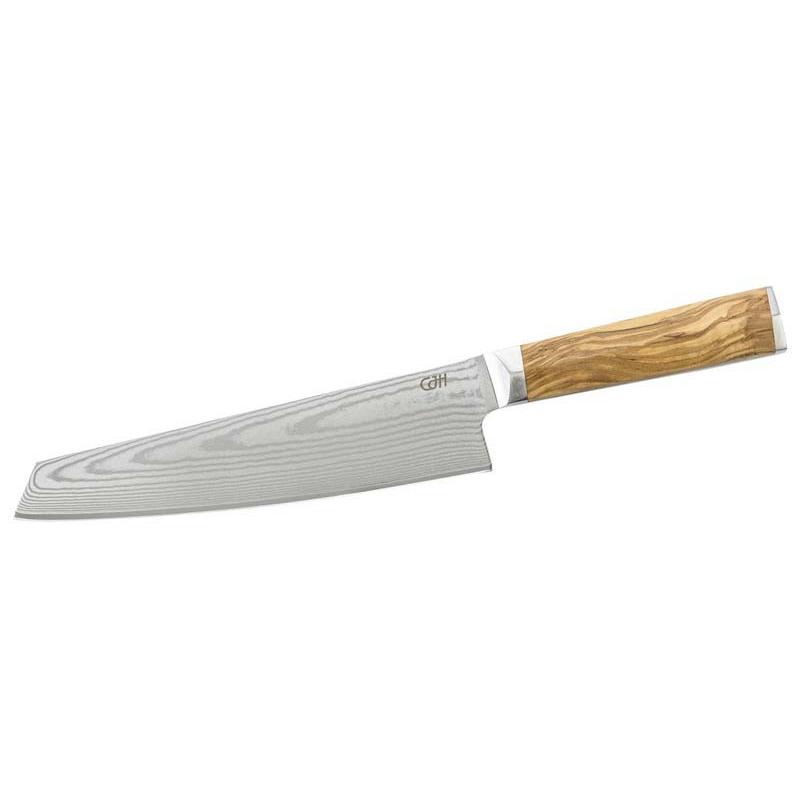 Cjh Kiritsuke-Messer Gro&szlig;, 67-Lagen Damast, Jap. Aus-10 Stahl, 60&plusmn;2 Hrc, Olivenholz, Geschenkverp.