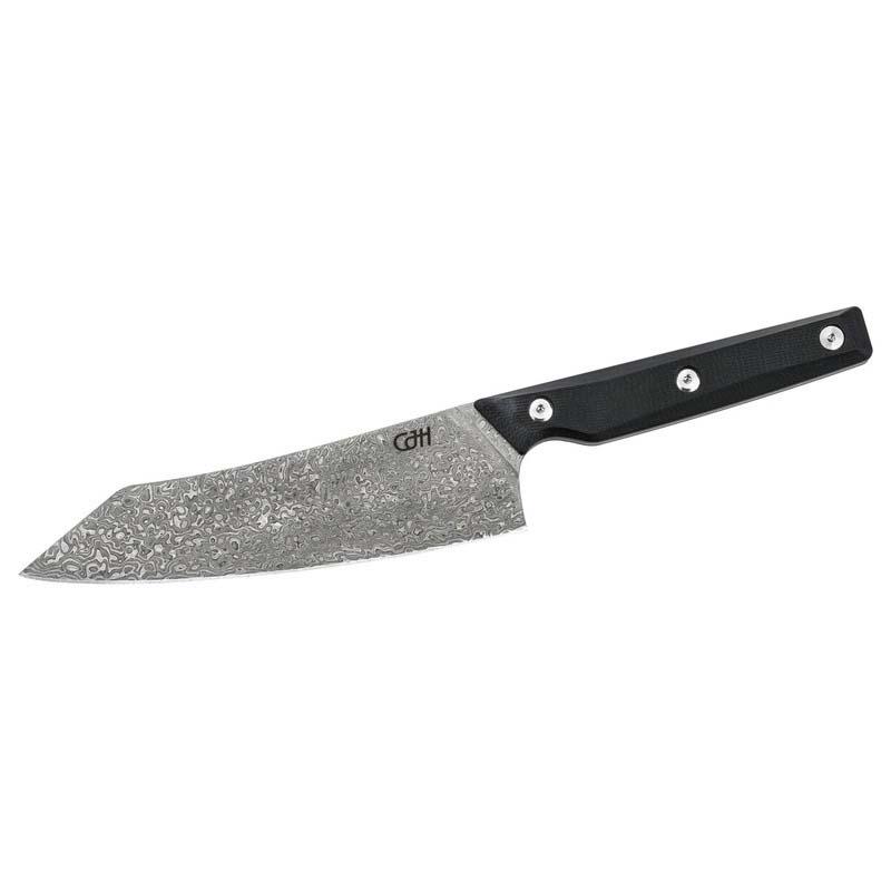 Cjh Kiritsuke-Messer Klein, 110L Damast, Vg-10 Stahl, 60&plusmn;2 Hrc, G10, Schwarz, Geschenkverp.