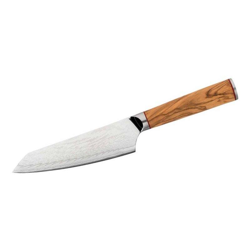 Cjh Kochmesser Chef Damast, Kernlage Aus-10 Stahl, 67-Lagen Damast, Olivenholz, Kurigata Griffform