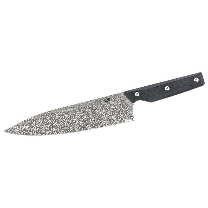 Cjh Kochmesser Gro&szlig;, 110L Damast, Vg-10 Stahl, 60&plusmn;2 Hrc, G10, Schwarz, Geschenkverp.