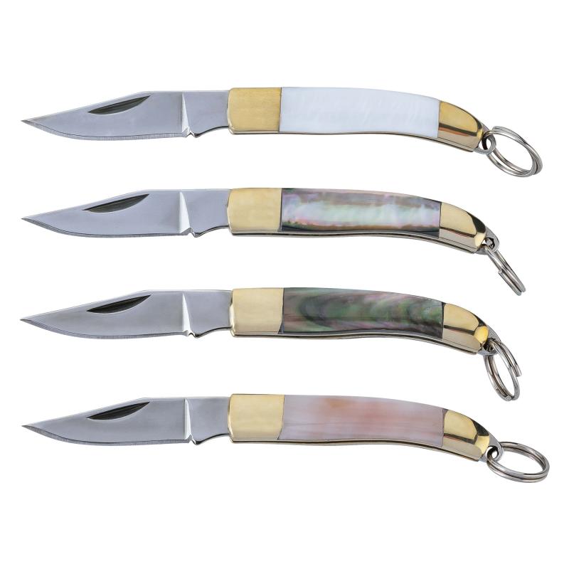 Cjh Mini-Messer, 4Er Set, Aisi 420 Stahl, Rostfrei, Abalone, Neusilber, Ring