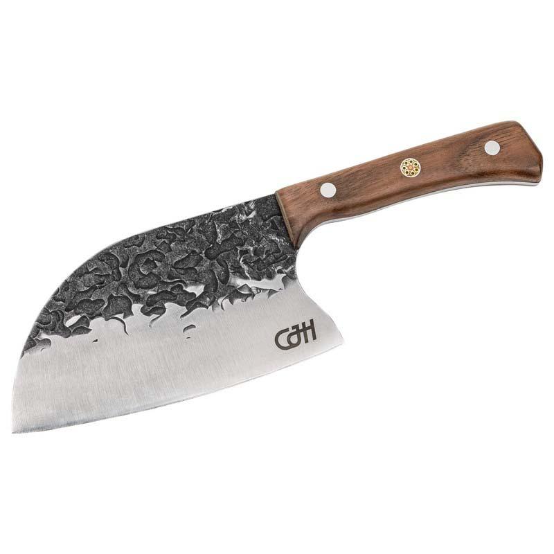 Cjh Outdoor Koch- Und Hackmesser, 1.4116-Stahl, Rostfrei, Ft, Schmiedeoptik, Walnuss, Nylon