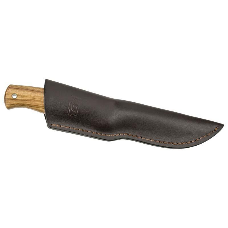 Cjh Outdoormesser, D2 Stahl, Full Tank Konstruktion, Rostfrei, Olivenholz-Griff, Lederscheide