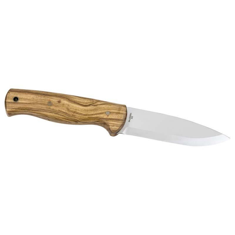 Cjh Outdoormesser, D2 Stahl, Full Tank Konstruktion, Rostfrei, Olivenholz-Griff, Lederscheide