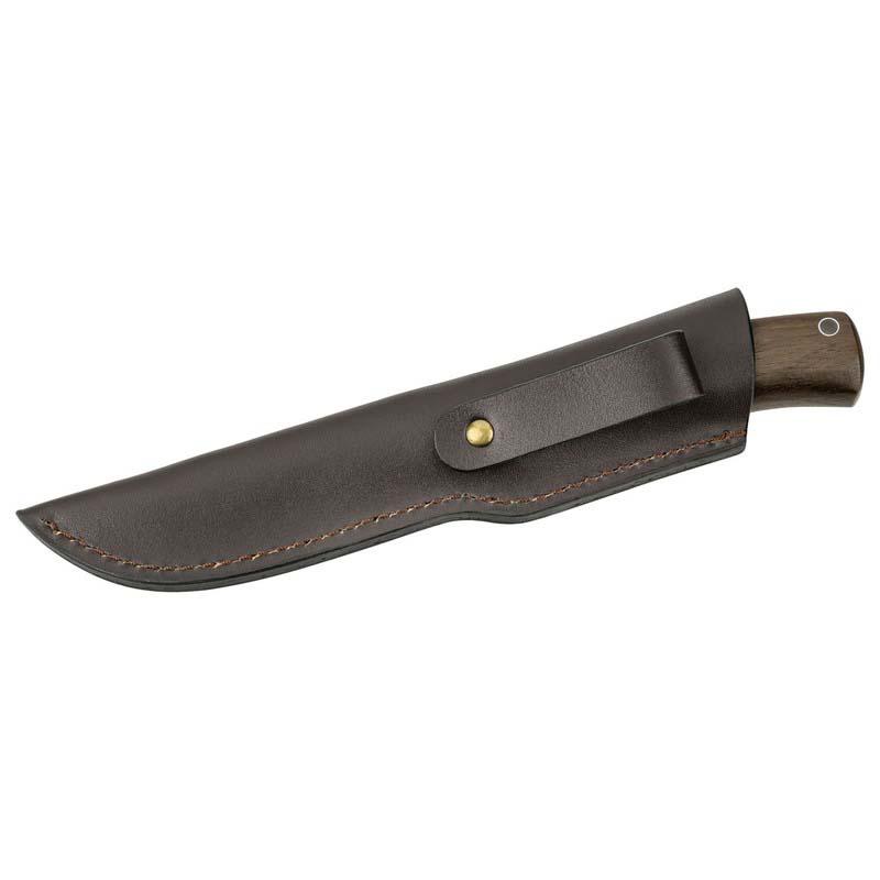 Cjh Outdoormesser, D2 Stahl, Full Tang Konstruktion, Rostfrei, Walnuss, Leder