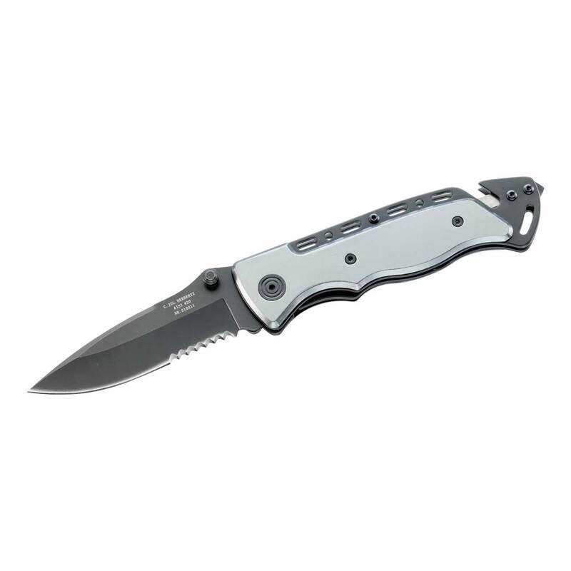 Cjh Rettungsmesser, Aisi 420 Stahl, Rostfrei, Titan-Beschichtung, Aluminium-Griff, Clip