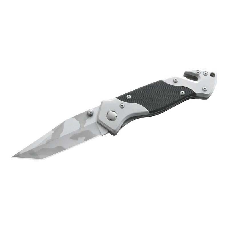 Cjh Rettungsmesser, Aisi 420 Stahl, Rostfrei, Camo-Klinge, G10, Edelstahlbeschl&auml;ge, G&uuml;rtel-Clip