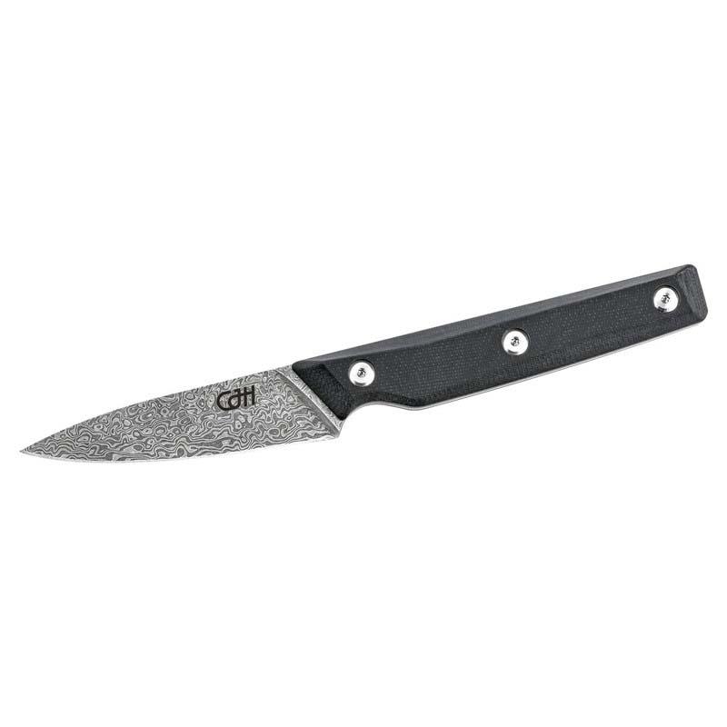 Cjh Sch&auml;lmesser, 110L Damast, Vg-10 Stahl, 60&plusmn;2 Hrc, G10, Schwarz, Geschenkverp.