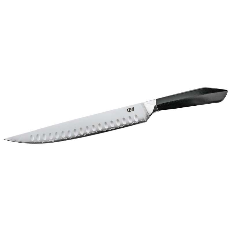 Cjh Schinkenmesser, 3-Lagen Stahl Jap. Aus-10 Stahl, 60&plusmn;2 Hrc, Kullens., G10, Geschenkverp.