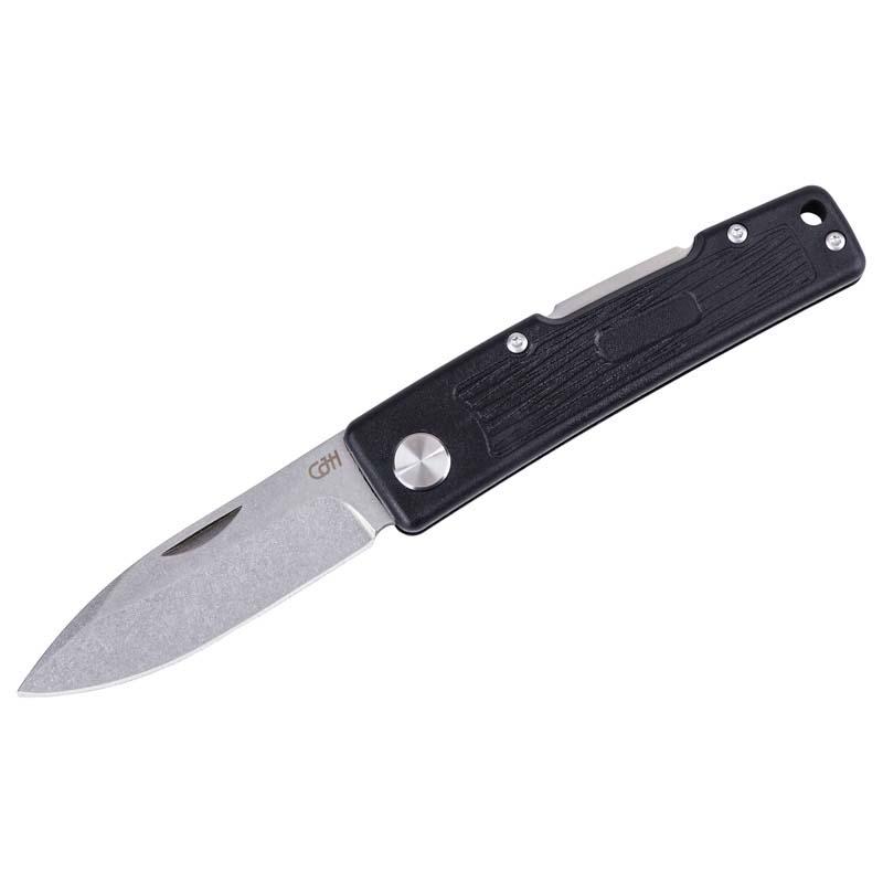 Cjh Taschenmesser, 8Cr13Mov-Stahl, Rostfrei, Bl, Glasf. Nylon-Griff Schwarz