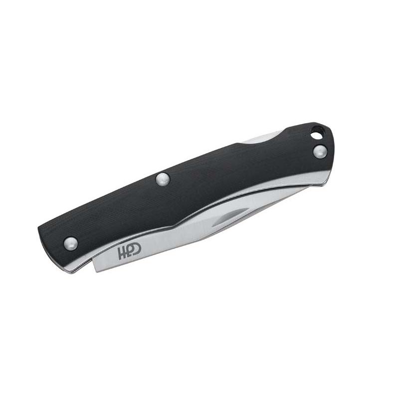 Cjh Taschenmesser, Aisi 420 Stahl, Rostfrei, G10-Griff, Nagelhau, Back-Lock, Fangriemen&ouml;se