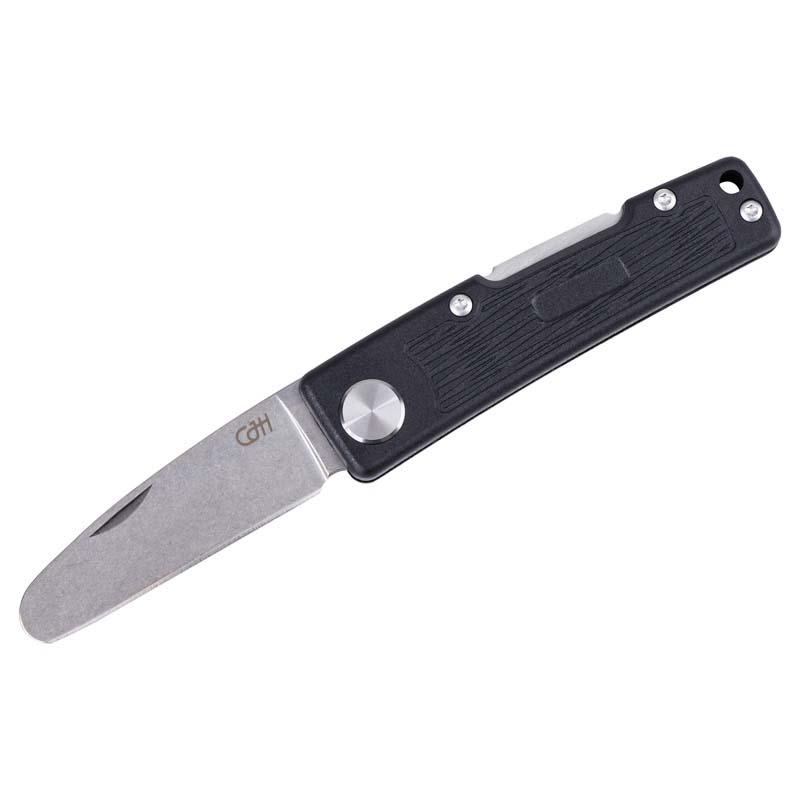 Cjh Taschenmesser Kids, 8Cr13Mov-Stahl, Rostfrei, Abgerundet, Bl, Glasf. Nylon-Griff Schwarz