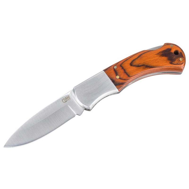 Produktbild Cjh Taschenmesser, Aisi 420 Stahl, Rostfrei, Pakkaholz-Griff, Edelstahl, Feststellbar