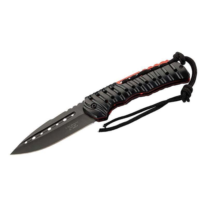 Produktbild Cjh Taschenmesser, Aisi 420 Stahl, Rostfrei, Rote Platinen, Kordel