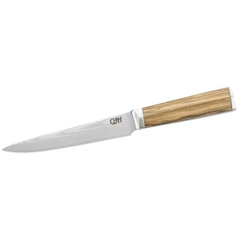 Cjh Universalmesser, 67-Lagen Damast, Jap. Aus-10 Stahl, 60&plusmn;2 Hrc, Olivenholz, Geschenkverp.