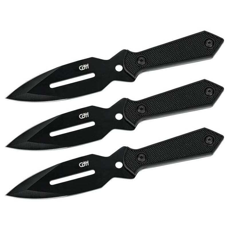 Cjh Wurfmesser-Set, 3-Teilig, Rostfrei, Kunststoff-Griff, Nylonscheide