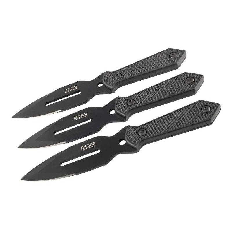 Cjh Wurfmesser-Set, 3-Teilig, Rostfrei, Kunststoff-Griff, Nylonscheide