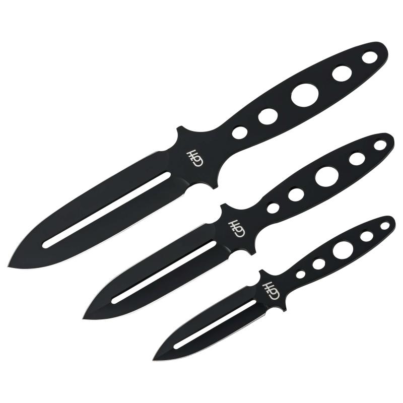 Cjh Wurfmesser-Set, 3-Teilig, Aisi 420 Stahl, Rostfrei, Beschichtet, Nylonscheide
