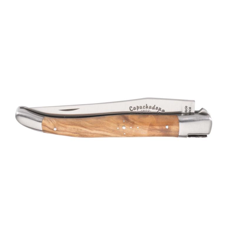Fontenille Pataud Laguiole Capuchadou Taschenmesser, Stahl, Edelstahl, Olivenholz, Sch&auml;ferkr