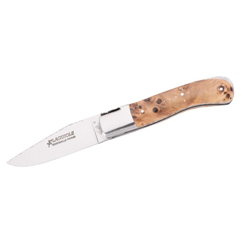 Fontenille Pataud Laguiole Gentleman Taschenmesser, Stahl, Bl, Edelstahl, Pappel