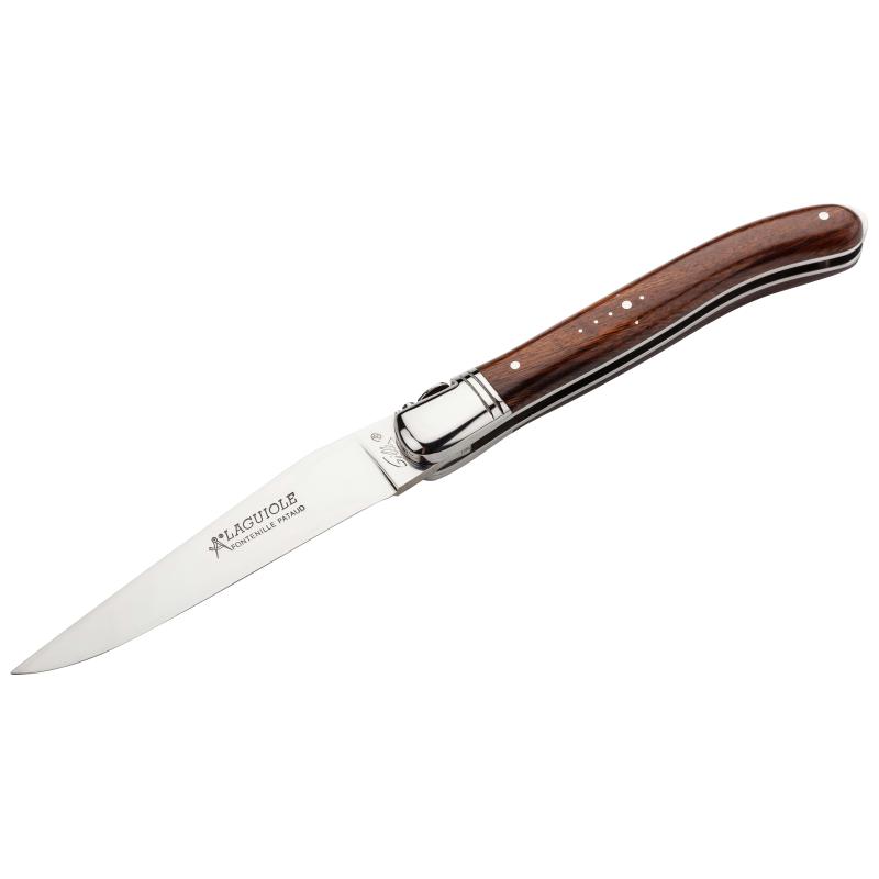Fontenille Pataud Laguiole Nature Taschenmesser, Stahl, Bl, Edelstahl, Eisenholz, Sch&auml;ferkr