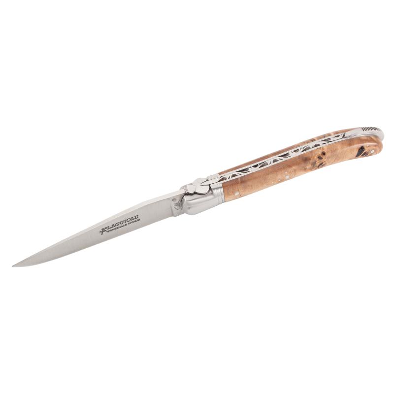 Fontenille Pataud Laguiole Nature Taschenmesser, Stahl, Bl, Stabilisiertes Pappel, Filework