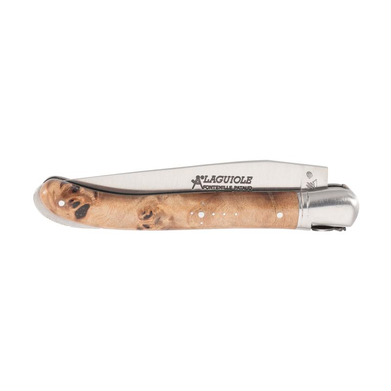 Fontenille Pataud Laguiole Nature Taschenmesser, Stahl, Bl, Stabilisiertes Pappel, Filework
