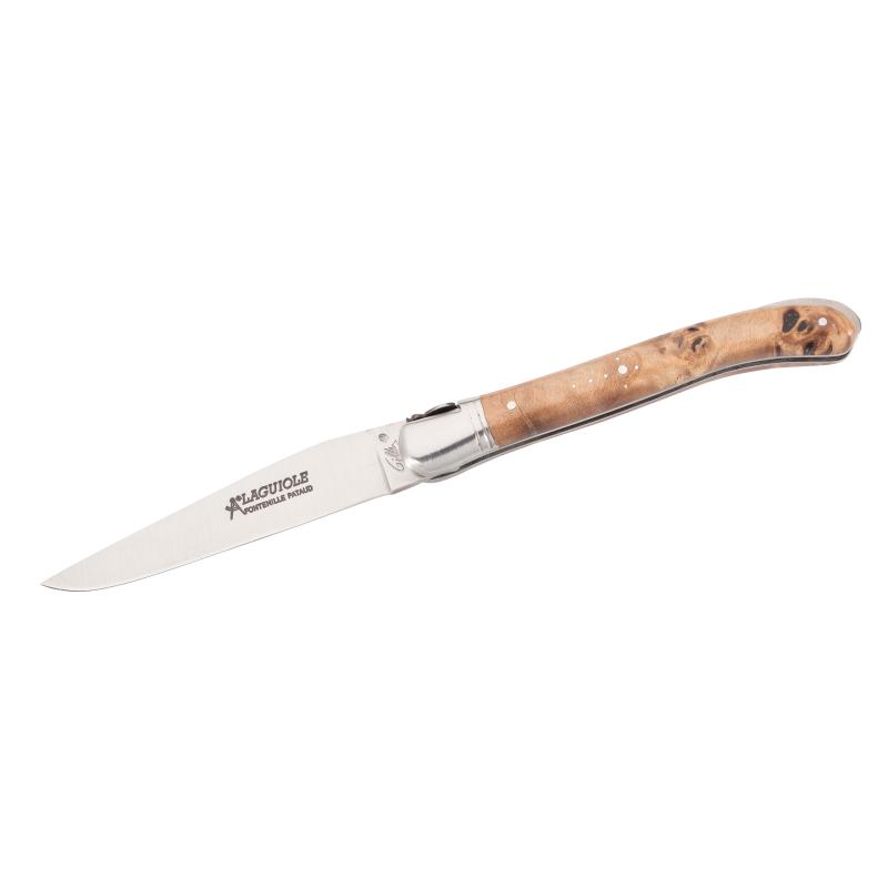Fontenille Pataud Laguiole Nature Taschenmesser, Stahl, Bl, Stabilisiertes Pappel, Filework